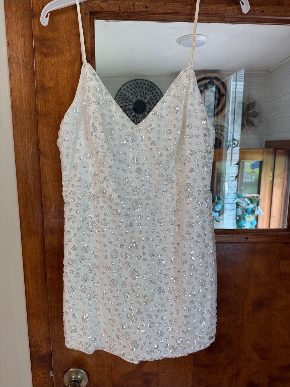 Lulu's Ivory Sequin Mini Romper